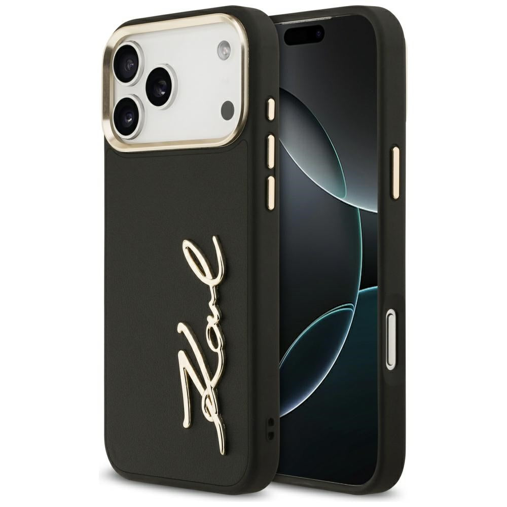 Futrola za Apple iPhone 17 Pro Max, Karl Lagerfeld, Script Logo, Crna