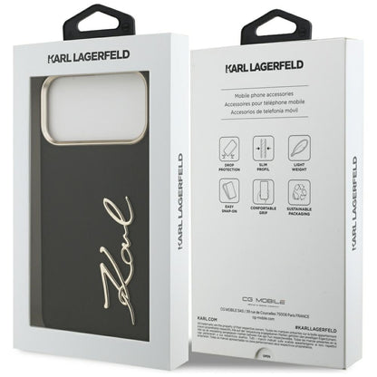 Futrola za Apple iPhone 17 Pro Max, Karl Lagerfeld, Script Logo, Crna