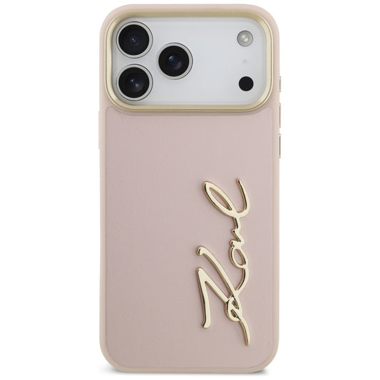 Futrola za Apple iPhone 17 Pro Max, Karl Lagerfeld, Script Logo, Roze