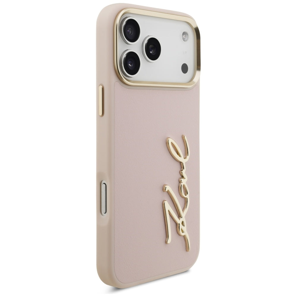 Futrola za Apple iPhone 17 Pro Max, Karl Lagerfeld, Script Logo, Roze