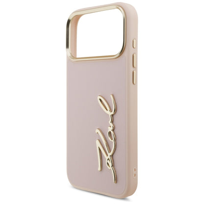 Futrola za Apple iPhone 17 Pro Max, Karl Lagerfeld, Script Logo, Roze