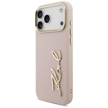 Futrola za Apple iPhone 17 Pro Max, Karl Lagerfeld, Script Logo, Roze
