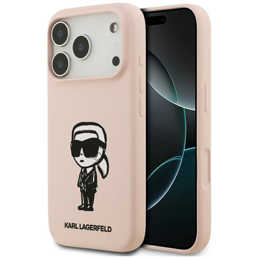 Futrola za Apple iPhone 17 Pro Max, Karl Lagerfeld, Sketch and Logo Karl, Roze