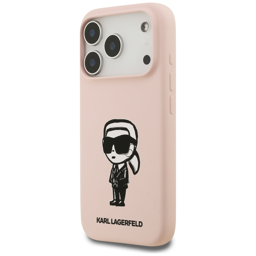 Futrola za Apple iPhone 17 Pro Max, Karl Lagerfeld, Sketch and Logo Karl, Roze
