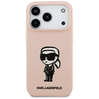 Futrola za Apple iPhone 17 Pro Max, Karl Lagerfeld, Sketch and Logo Karl, Roze