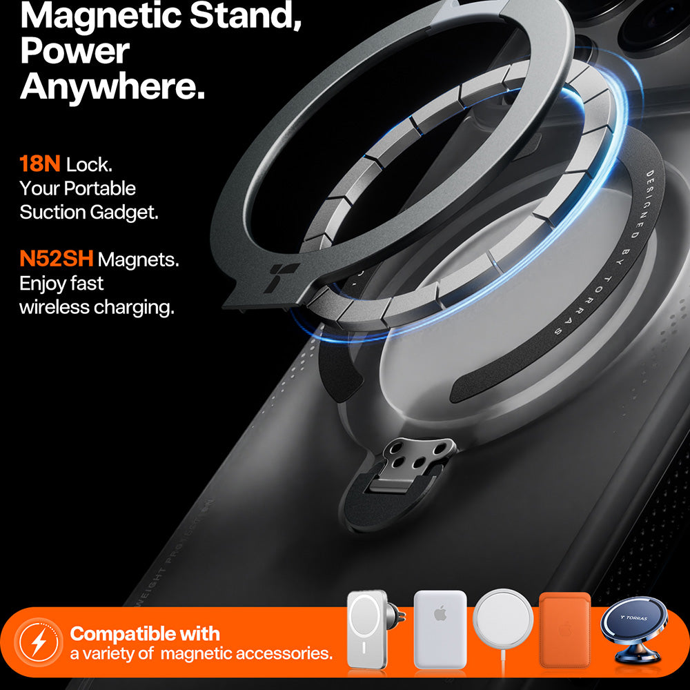 Futrola za Apple iPhone 17 Pro Max, Torras, Ostand Spin Air, Siva