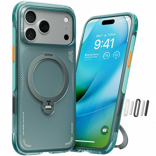 Futrola za Apple iPhone 17 Pro Max, Torras, Ostand Spin Air, Zelena