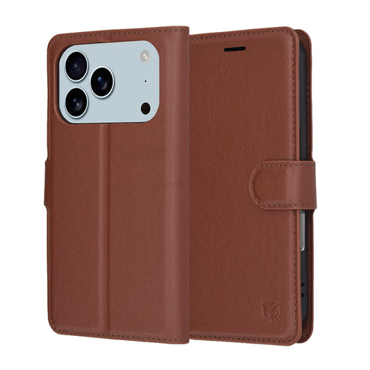 Futrola za Apple iPhone 17 Pro, Techsuit, Leather Folio, Braon