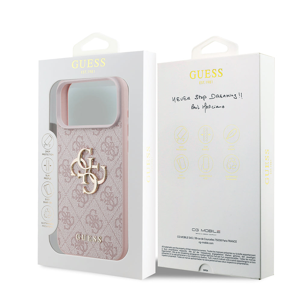 Futrola za Apple iPhone 18 Pro / 17 Pro, Guess, 4G Big Logo, Roze