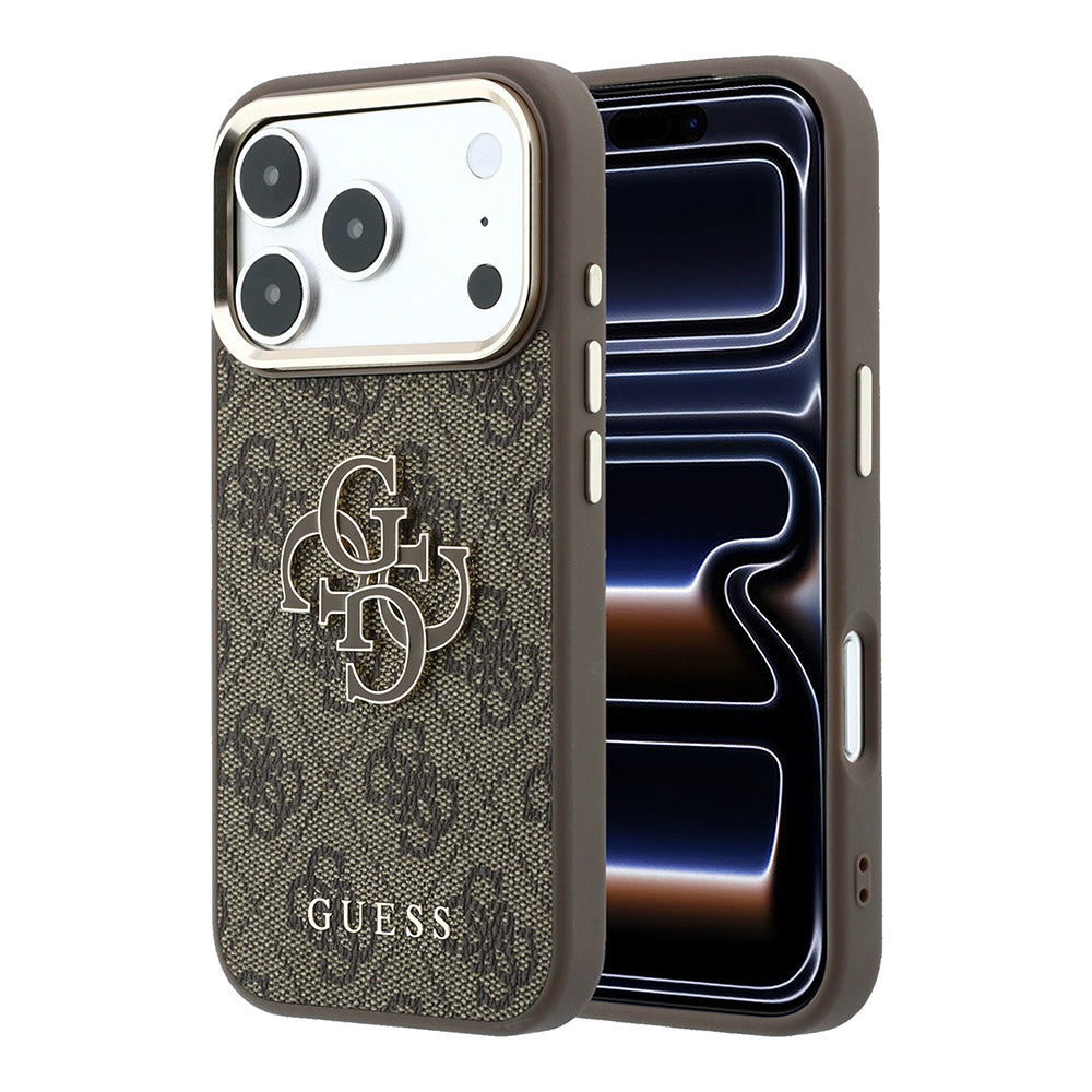 Futrola za Apple iPhone 18 Pro / 17 Pro, Guess, 4G Big Resin Logo, Braon