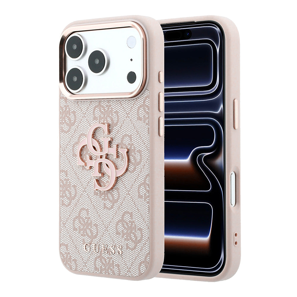 Futrola za Apple iPhone 18 Pro / 17 Pro, Guess, 4G Big Resin Logo, Roze