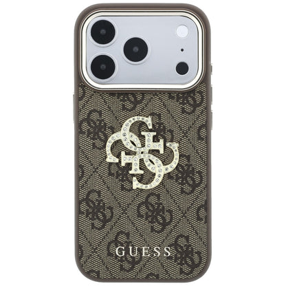 Futrola za Apple iPhone 18 Pro / 17 Pro, Guess, 4G Big Strass Logo, Braon