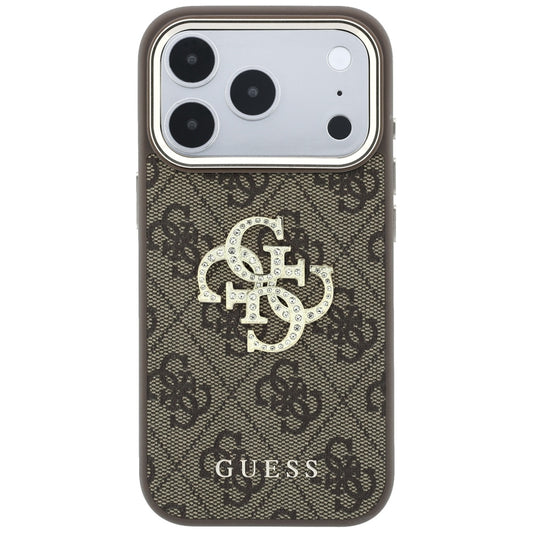 Futrola za Apple iPhone 18 Pro / 17 Pro, Guess, 4G Big Strass Logo, Braon