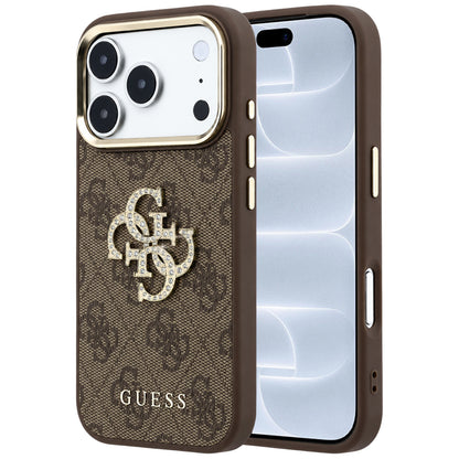 Futrola za Apple iPhone 18 Pro / 17 Pro, Guess, 4G Big Strass Logo, Braon