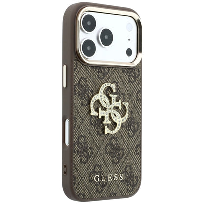 Futrola za Apple iPhone 18 Pro / 17 Pro, Guess, 4G Big Strass Logo, Braon