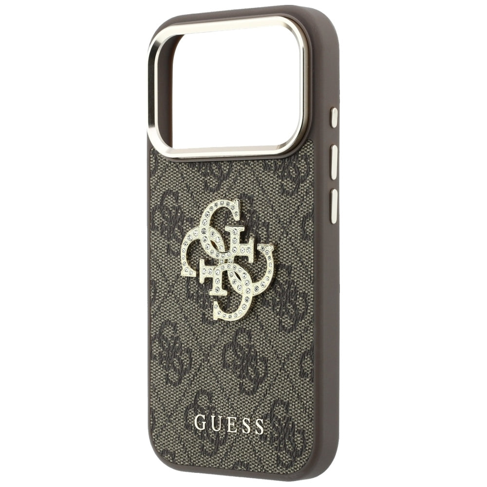 Futrola za Apple iPhone 18 Pro / 17 Pro, Guess, 4G Big Strass Logo, Braon