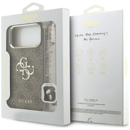 Futrola za Apple iPhone 18 Pro / 17 Pro, Guess, 4G Classic Logo with Strap, zlatnosmeđa