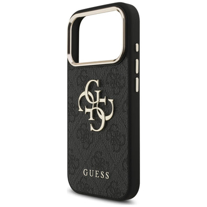Futrola za Apple iPhone 18 Pro / 17 Pro, Guess, 4G Classic Logo sa trakom, Crno Zlatna