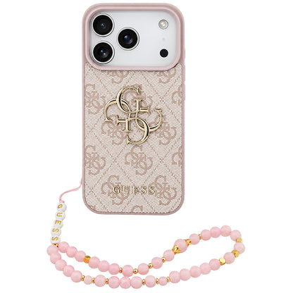 Futrola za Apple iPhone 18 Pro / 17 Pro, Guess, 4G Classic Logo sa trakom, Roze