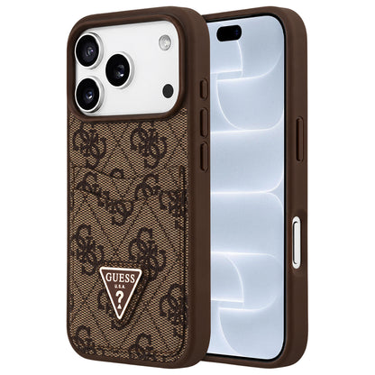Futrola za Apple iPhone 18 Pro / 17 Pro, Guess, 4G Double Card Triangle, braon