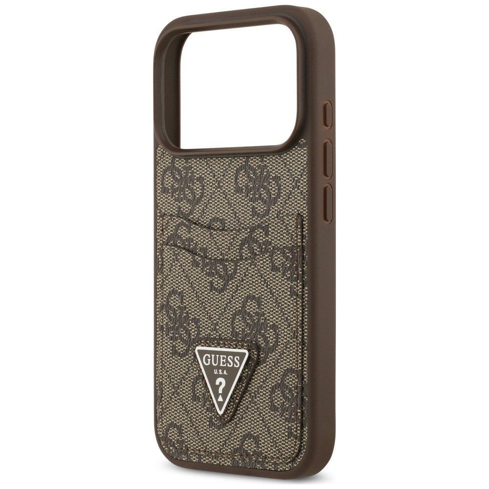 Futrola za Apple iPhone 18 Pro / 17 Pro, Guess, 4G Double Card Triangle, braon