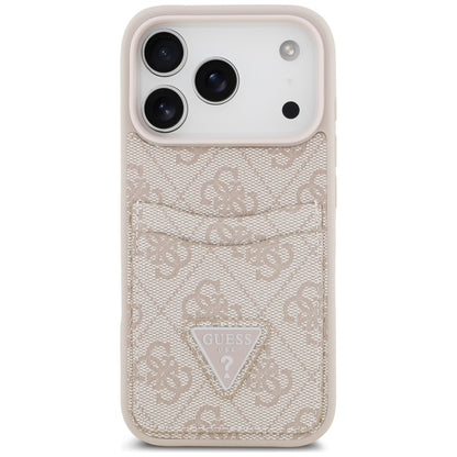 Maska za Apple iPhone 18 Pro / 17 Pro, Guess, 4G Double Card Triangle, roze