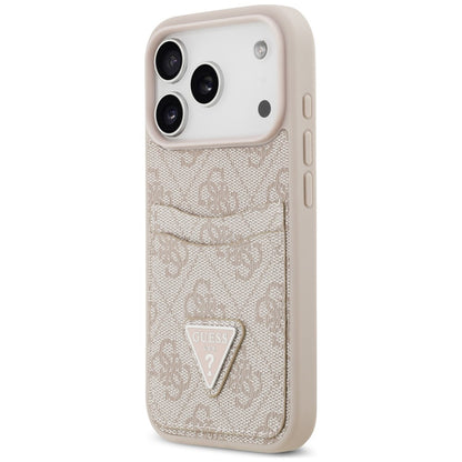 Maska za Apple iPhone 18 Pro / 17 Pro, Guess, 4G Double Card Triangle, roze