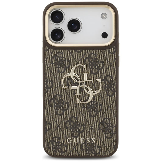 Futrola za Apple iPhone 18 Pro / 17 Pro, Guess, Big 4G Classic Logo & Big Strap Metal Buttons, braon