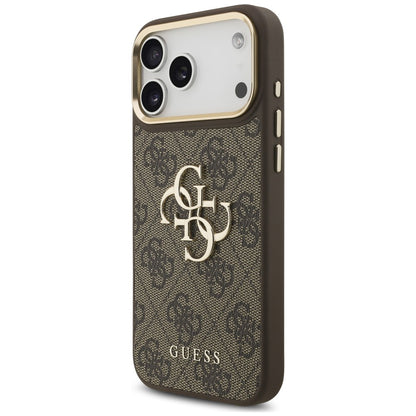 Futrola za Apple iPhone 18 Pro / 17 Pro, Guess, Big 4G Classic Logo & Big Strap Metal Buttons, braon