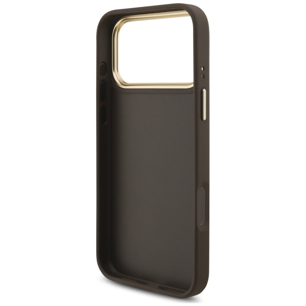 Futrola za Apple iPhone 18 Pro / 17 Pro, Guess, Big 4G Classic Logo & Big Strap Metal Buttons, braon