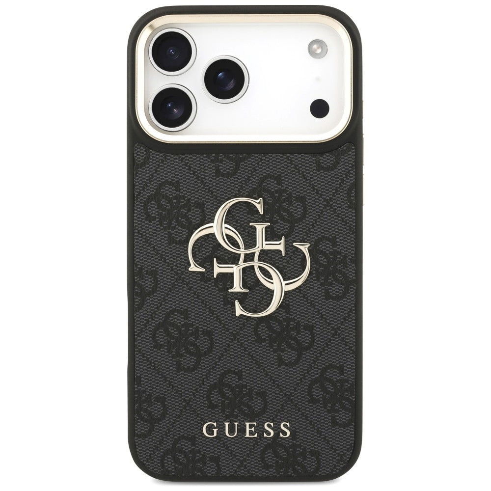 Maska za Apple iPhone 18 Pro / 17 Pro, Guess, Big 4G Classic Logo & Big Strap Metal Buttons, crna