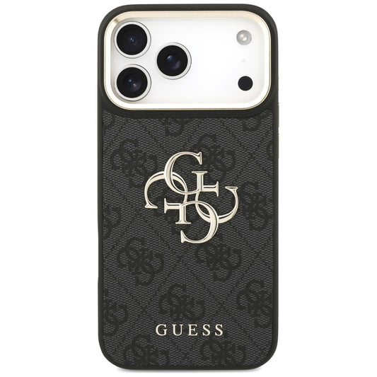 Maska za Apple iPhone 18 Pro / 17 Pro, Guess, Big 4G Classic Logo & Big Strap Metal Buttons, crna