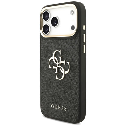 Maska za Apple iPhone 18 Pro / 17 Pro, Guess, Big 4G Classic Logo & Big Strap Metal Buttons, crna