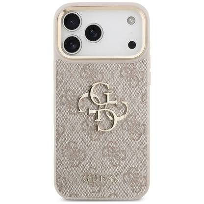 Maska za Apple iPhone 18 Pro / 17 Pro, Guess, Big 4G Classic Logo & Big Strap Metal Buttons, roze