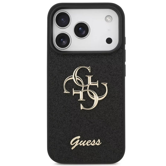 Futrola za Apple iPhone 18 Pro / 17 Pro, Guess, Fixed Glitter Big 4G, Crna