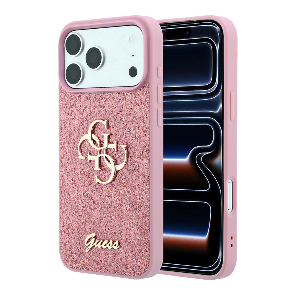Futrola za Apple iPhone 18 Pro / 17 Pro, Guess, Fixed Glitter Big 4G, Roze