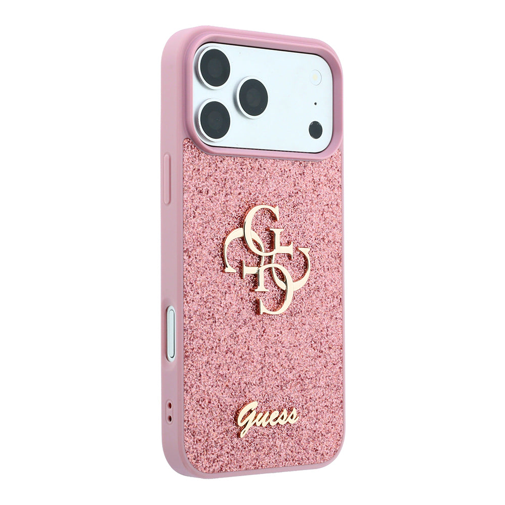 Futrola za Apple iPhone 18 Pro / 17 Pro, Guess, Fixed Glitter Big 4G, Roze