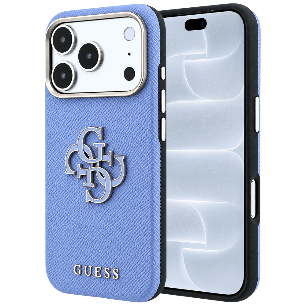 Futrola za Apple iPhone 18 Pro / 17 Pro, Guess, Grained Big Resin Logo, Plava