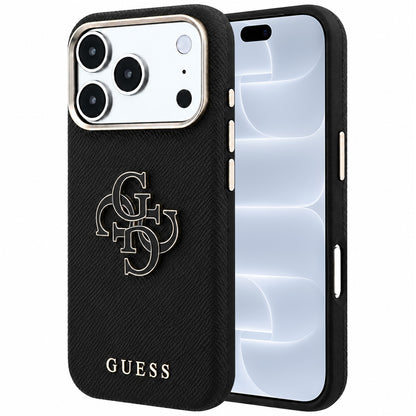 Futrola za Apple iPhone 18 Pro / 17 Pro, Guess, Grained Big Resin Logo, Crna