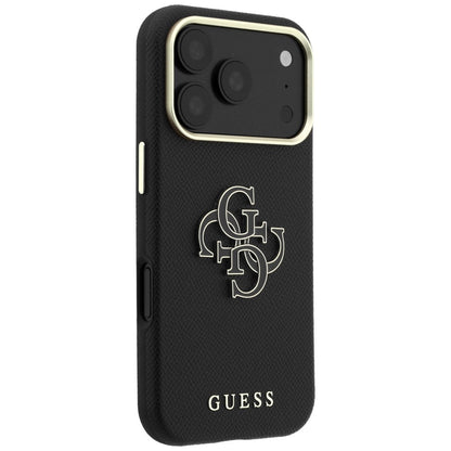 Futrola za Apple iPhone 18 Pro / 17 Pro, Guess, Grained Big Resin Logo, Crna