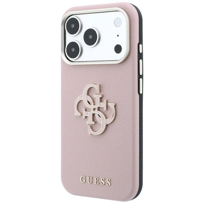Futrola za Apple iPhone 18 Pro / 17 Pro, Guess, Grained Big Resin Logo, Roze