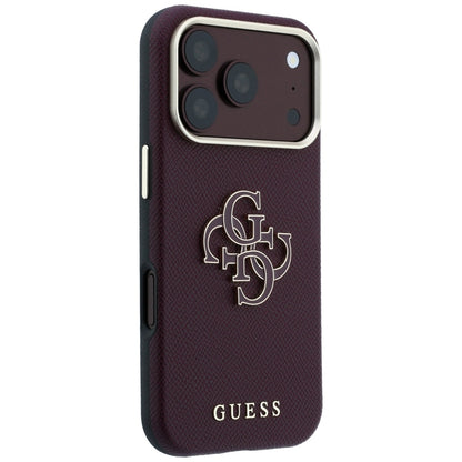 Futrola za Apple iPhone 18 Pro / 17 Pro, Guess, Grained Big Resin Logo, Bordo