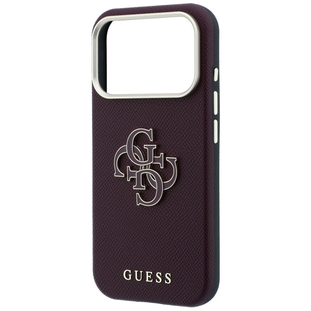 Futrola za Apple iPhone 18 Pro / 17 Pro, Guess, Grained Big Resin Logo, Bordo