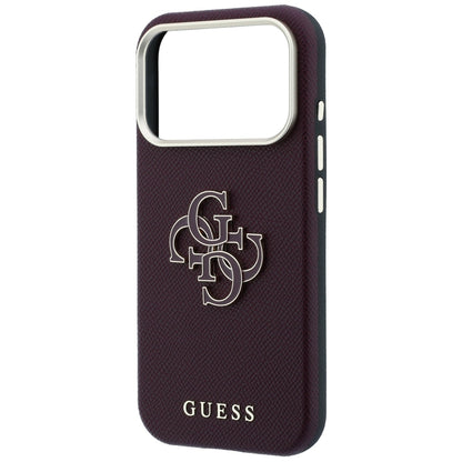 Futrola za Apple iPhone 18 Pro / 17 Pro, Guess, Grained Big Resin Logo, Bordo