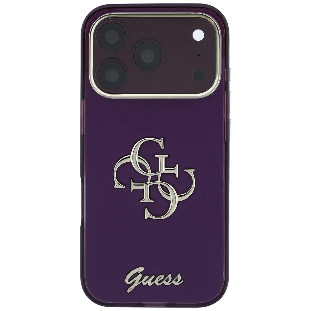Futrola za Apple iPhone 18 Pro / 17 Pro, Guess, IML 4G Metal Script, Bordo