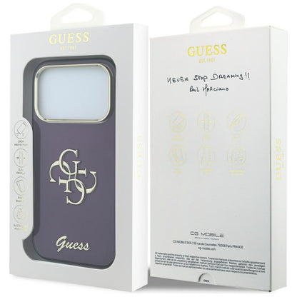 Futrola za Apple iPhone 18 Pro / 17 Pro, Guess, IML 4G Metal Script, Bordo