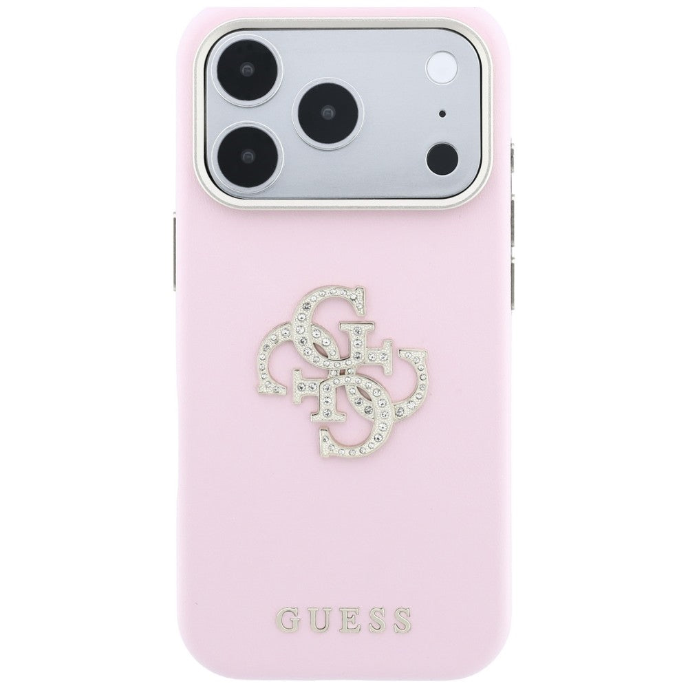 Maska za Apple iPhone 18 Pro / 17 Pro, Guess, Smooth Big Strass Logo, roze