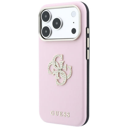 Maska za Apple iPhone 18 Pro / 17 Pro, Guess, Smooth Big Strass Logo, roze