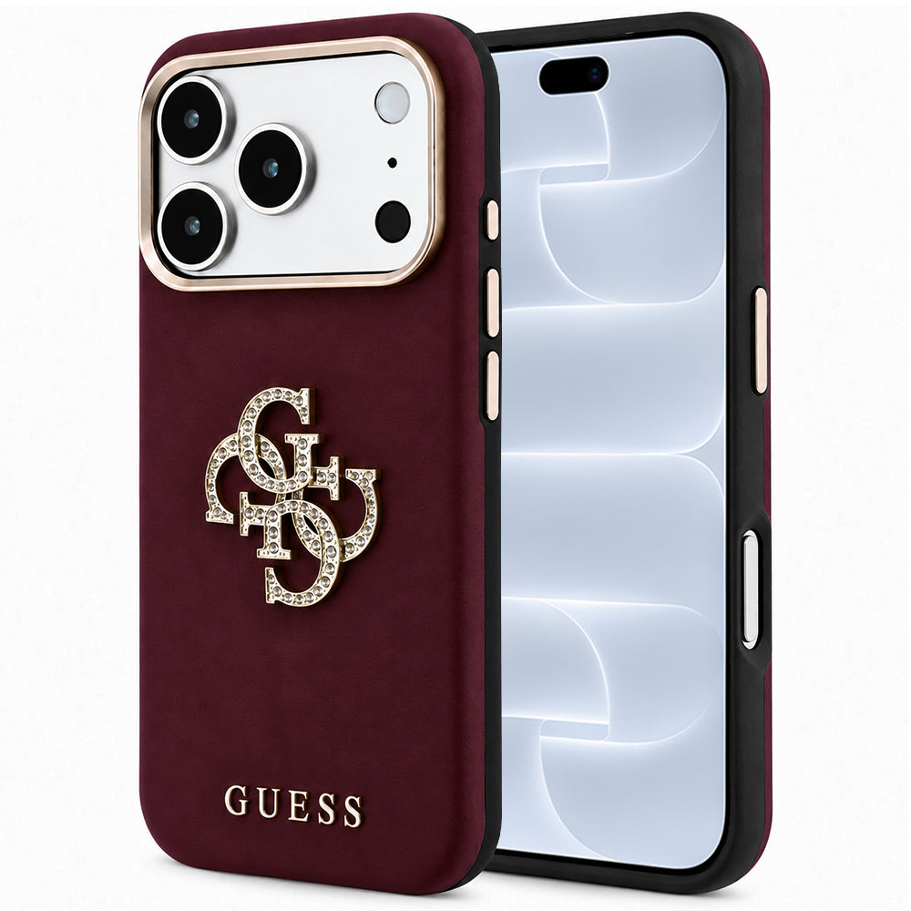 Futrola za Apple iPhone 18 Pro / 17 Pro, Guess, Smooth Big Strass Logo, Bordo