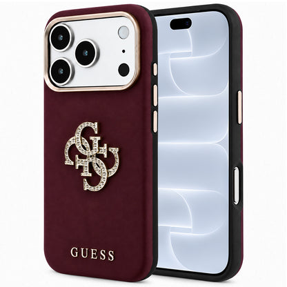 Futrola za Apple iPhone 18 Pro / 17 Pro, Guess, Smooth Big Strass Logo, Bordo